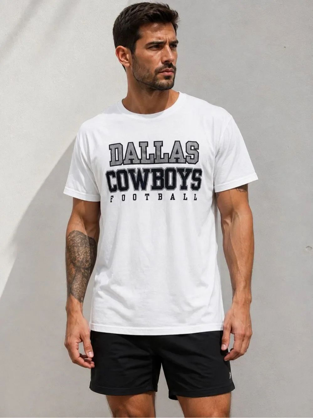 Dallas Cowboys Authentic Football Graphic T Shirt White Size S Cotton
